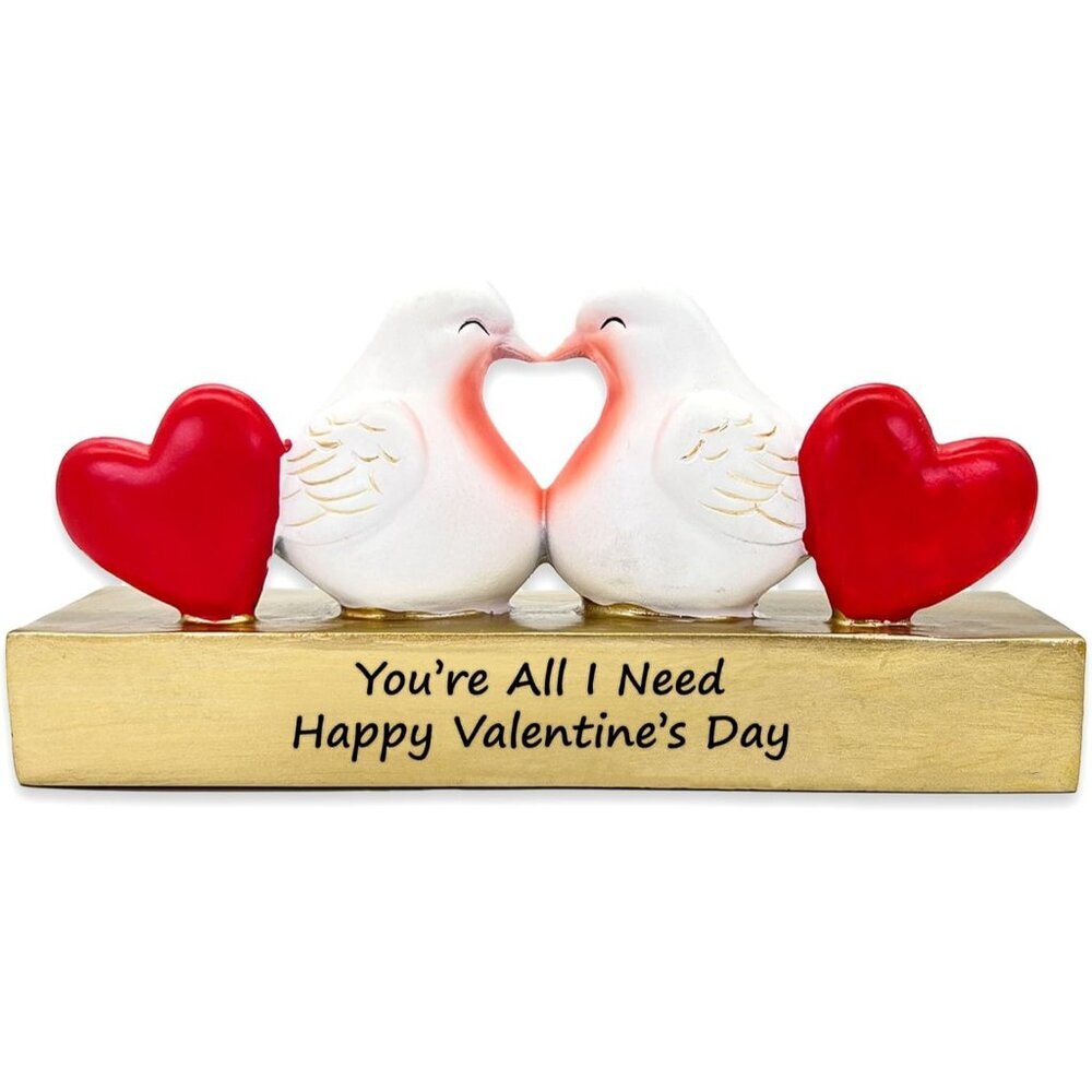 Love Birds Figurine Resin Art Decorative Statue for Home Décor Valentine's Day